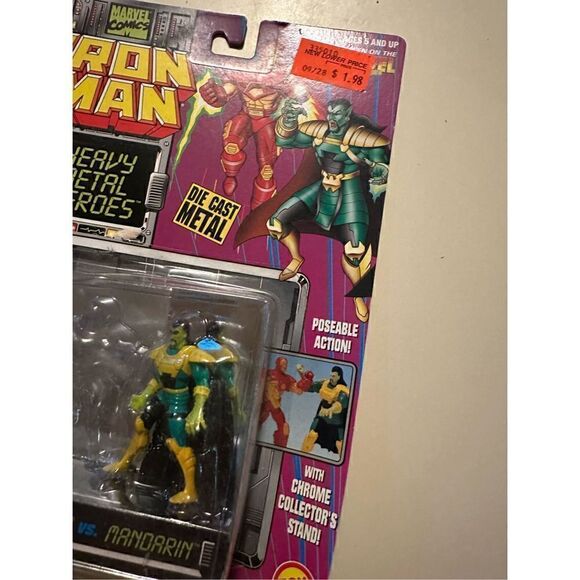 Vintage 94 Toy Biz Marvel Iron Man Mandarin Action Figure Open Package Die Cast - Picture 3 of 10